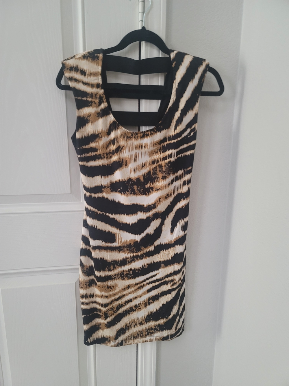 Bailey Girl Animal-Print Sleeveless Mini Dress in Black, White & Tan
